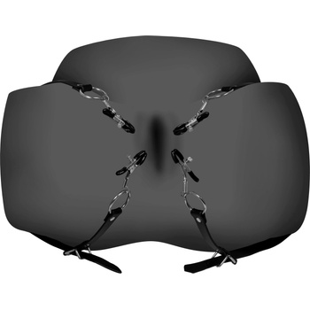 Image 1 of Ouch! Xtreme Labia Spreader with Clamps Black