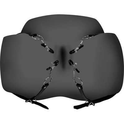 Ouch! Xtreme Labia Spreader with Clamps Black