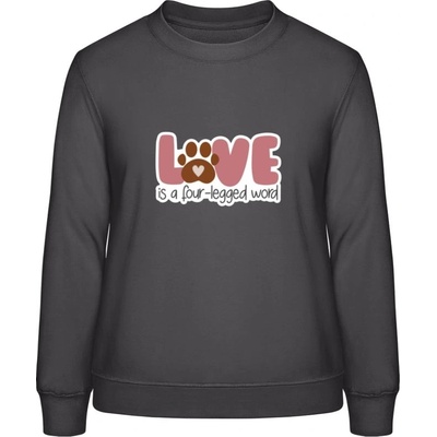 AWDis Sweat mikina Design s tématem Pes a Láska Bouřková šedá