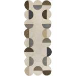 Flair Rugs Сиво-бежова ръчно изработена вълнена пътека 80x230 cm Mia Scallop Frame - Flair Rugs (503119380177)