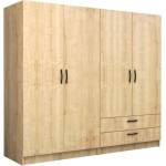 TopMebel Четирикрилен гардероб Victoria TopMebel от меламин в цвят дъб 200x60x181cm - topmebel - 695,59 лв