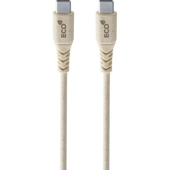 Cellularline Кабел Cellularline - Eco, USB-C/USB-C, 1.2 m, бежов (USBDATAECOC2C1ME)