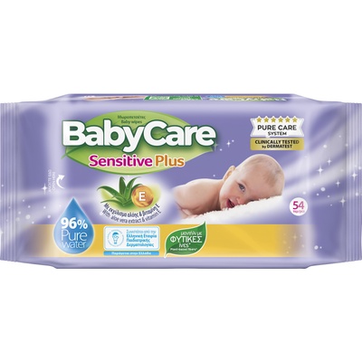 BabyCare Бебешки влажни кърпи BabyCare - Sensitive, 54 броя (7810)