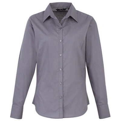 Premier Workwear Dámska košeľa s dlhým rukávom PR300 Steel
