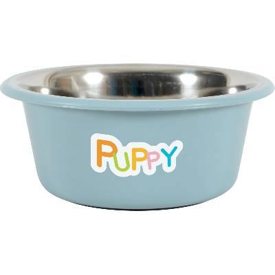 Неплъзгаща се купа за кучета PUPPY 16, 5 см, 850 мл, син цвят