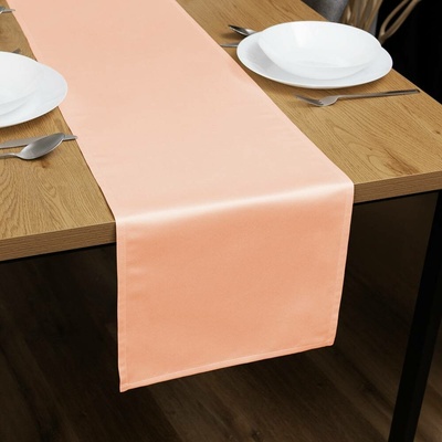 Biante satén běhoun polyesterový Satén LUX-060 Světle broskvový 45x180 cm