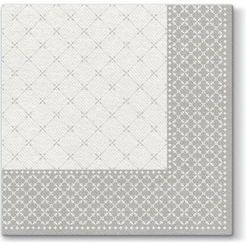 PAW Airlaid AAN004100 Subtle Grid Silver servítka 40x40cm