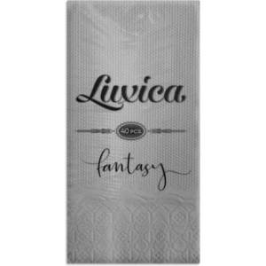 Luxica® Fantasy сиви салфетки с дискретен релеф и фин бордюр 2 слоя | 40 броя Сгъвка 1/8 (282982929)