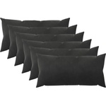 vidaXL Калъфка за възглавница 6 pcs HEERLEN Черно 40 x 70 cm Кадифе (909482)