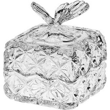 Crystal Bohemia Skleněná dóza Butterfly 96 mm