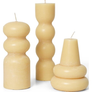 ferm LIVING Свещи Torno жълти 3 бр (1104266257)