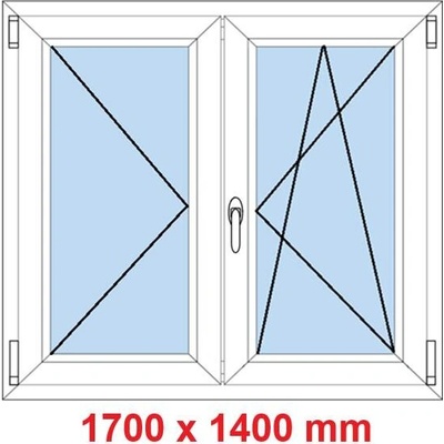 Soft Dvoukřídlé plastové okno 1700 x 1400 mm O+OS Antracit struktura/Antracit struktura