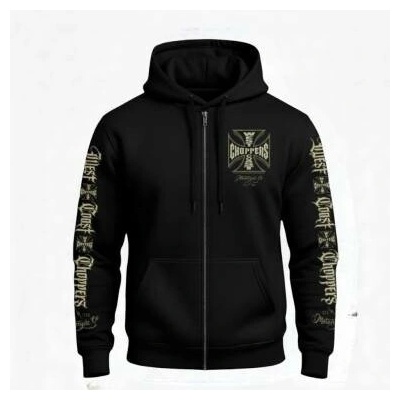 West Coast Choppers Mikina na zip Gangscript černá