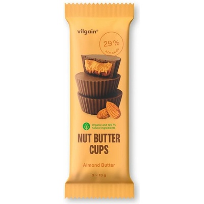 Vilgain Nut Butter Cups BIO mandľové maslo 3 x 13 g