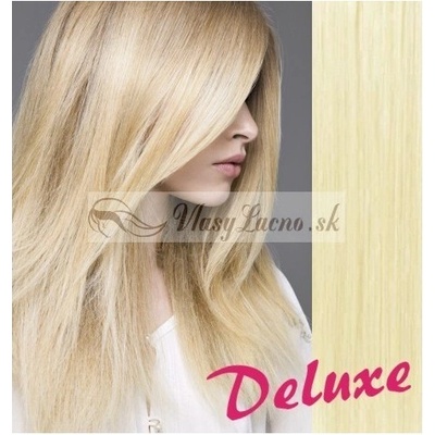 DELUXE najsvetlejšie blond Clip in vlasy na predĺženie 50-53 cm