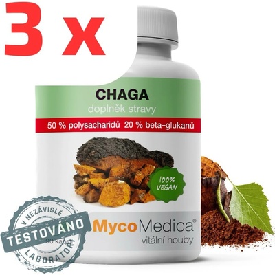 MycoMedica Chaga Čaga VEGAN 3 x 90 kapslí