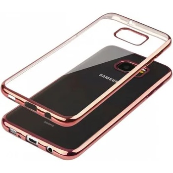 Samsung Луксозен силиконов калъф Glossy със златно розова рамка за Samsung G920 Galaxy S6 (SCGlossyS6RoseGold)