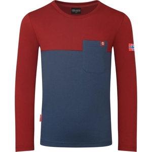 Trollkids Детска блуза с дълъг ръкав Trollkids Kid's Bergen Longsleeve Longsleeve - Mystic Blue / Carmin Red - размер 164 (EU) (704-2207-1519)