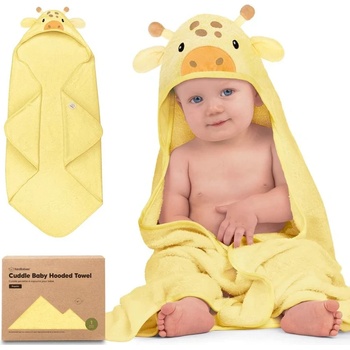 KeaBabies Хавлия с качулка KeaBabies - От органичен бамбук, 89 x 89 cm, жираф (KB-HTCD-GIF)