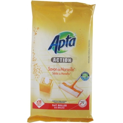 Apta Апта мокри кърпи за миещи се повърхности с марсилски сапун х 15 бр (100106)