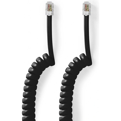 Nedis TCGP90100BK20 telefonní propojovací zástrčka RJ10 zástrčka - zástrčka RJ10, kroucený, 2m, černý