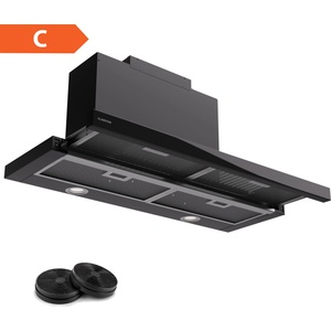 Klarstein Mariana 90 Neo плоска абсорбаторна качулка 547 м³/ч изтегляне/рециркулация LED EEK C (CGCH3-Mariana-90BK) (CGCH3-Mariana-90BK) - klarstein