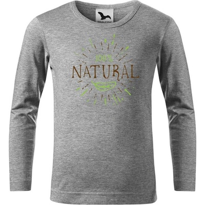 Dobrý triko Dětské bavlněné triko 100% natural Tmavě šedý melír