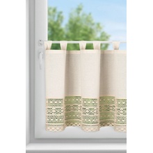 EUROFIRANY KRÁTKA ZÁCLONA NA PÚTKACH MADDELINE 150X60 CM SVETLOBÉŽOVÁ
