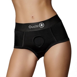 Ouch! Vibrating Strap-on Brief Black, XS-S