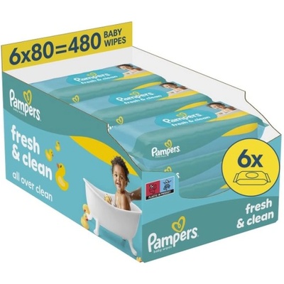 Pampers Мокри кърпички Pampers Fresh Clean - 6x80 броя