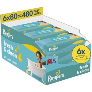Pampers Мокри кърпички Pampers Fresh Clean - 6x80 броя