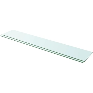 vidaXL Рафтове, 2 бр, панели прозрачно стъкло, 110x20 см (3051589)