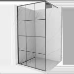 Mexen Kioto стена за душ Walk-in 100 x 200 cm, черна решетка 8 мм, gun metal - 800-100-101-95-77 (800-100-101-95-77)