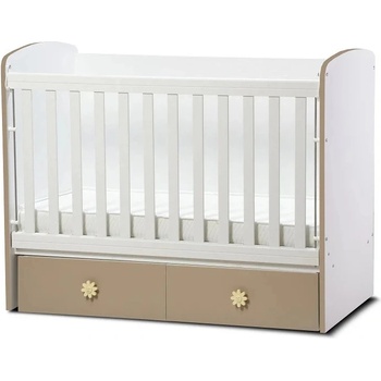Дейзи Нов Бебешка кошара Тони 60/120 с подвижна решетка бял+капучино