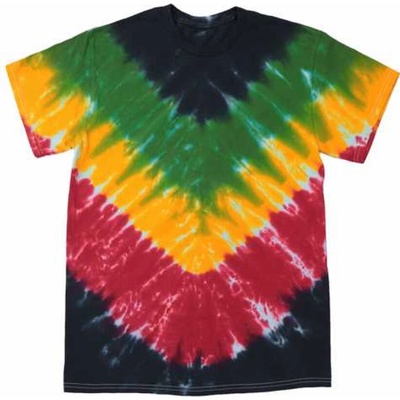 Tričko unisex The Mountain batikované Rasta Vee barevné