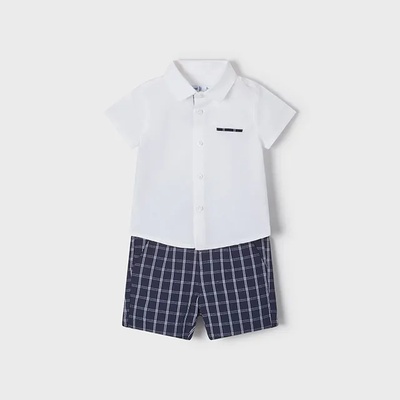 Mayoral Комплект бермуди и риза лен за бебе момче Майорал