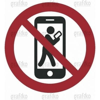 Grafiko | ZÁKAZ POUŽÍVÁNÍ MOBILNÍCH TELEFONŮ - Materiál podlahová fólie, Rozměr ⌀300 mm