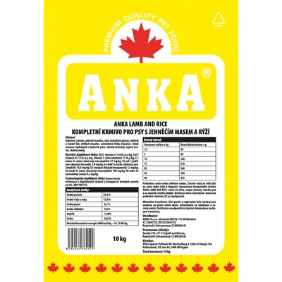 Anka dog Lamb & Rice 18 kg