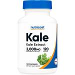Nutricost Кейл (къдраво зеле) - За клетъчна защита от оксидативен стрес, 200 mg, 120 капсули (57611 (763101) NC)