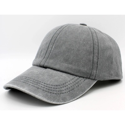 Fiebig Headwear since 1903 Šedá z seprané bavlny Baseball Cap Washed Cotton