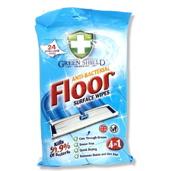 Green shield мокри кърпи за почистване на подови повърхости, Антибактериални, 4в1, 24 броя