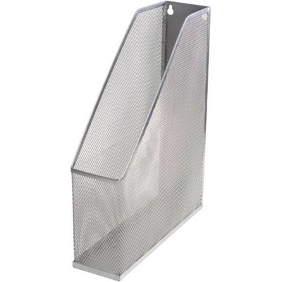 Поставка за бюро, вертикална, мрежеста, метална сива/сребърна
