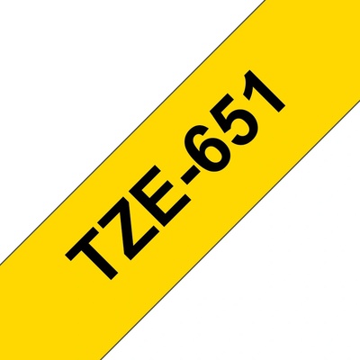 Brother TZ-651, žlutá / černá 1 ks (24mm, laminovaná) TZe651