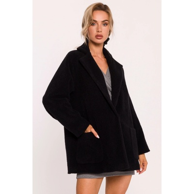 Made Of Emotion Woman's Cropped teddy blazer black čierna
