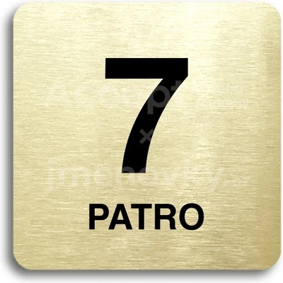 ACCEPT Piktogram 7 patro - zlatá tabulka - černý tisk bez rámečku