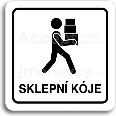 ACCEPT Piktogram sklepní kóje - bílá tabulka - černý tisk