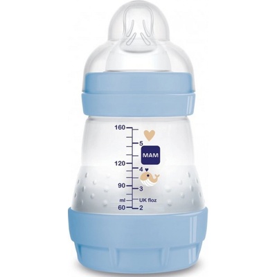 Mam Anti Colic antikoliková láhev na krmení silikon jemná savička modrá 160 ml