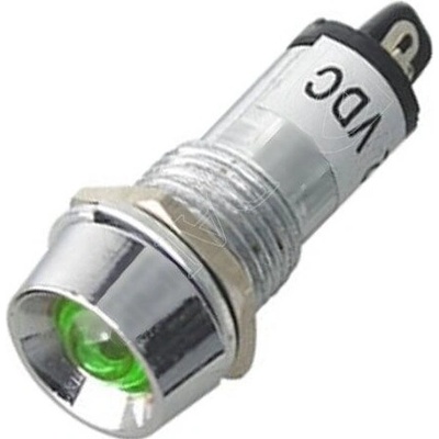 Kontrolka 12V LED Zelená do otvoru 12mm