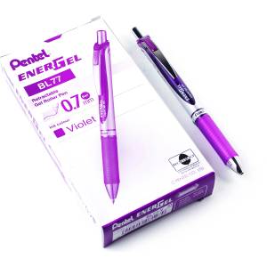 Pentel EnerGel XM BL77 Gel Pen with Push Mechanism, Purple (Pack of 12) - BL77-V (BL77-V)