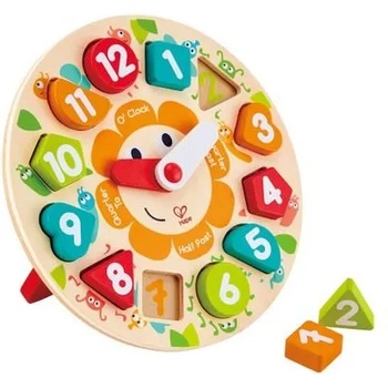 Image 1 of Hape - Дървен пъзел и Часовник